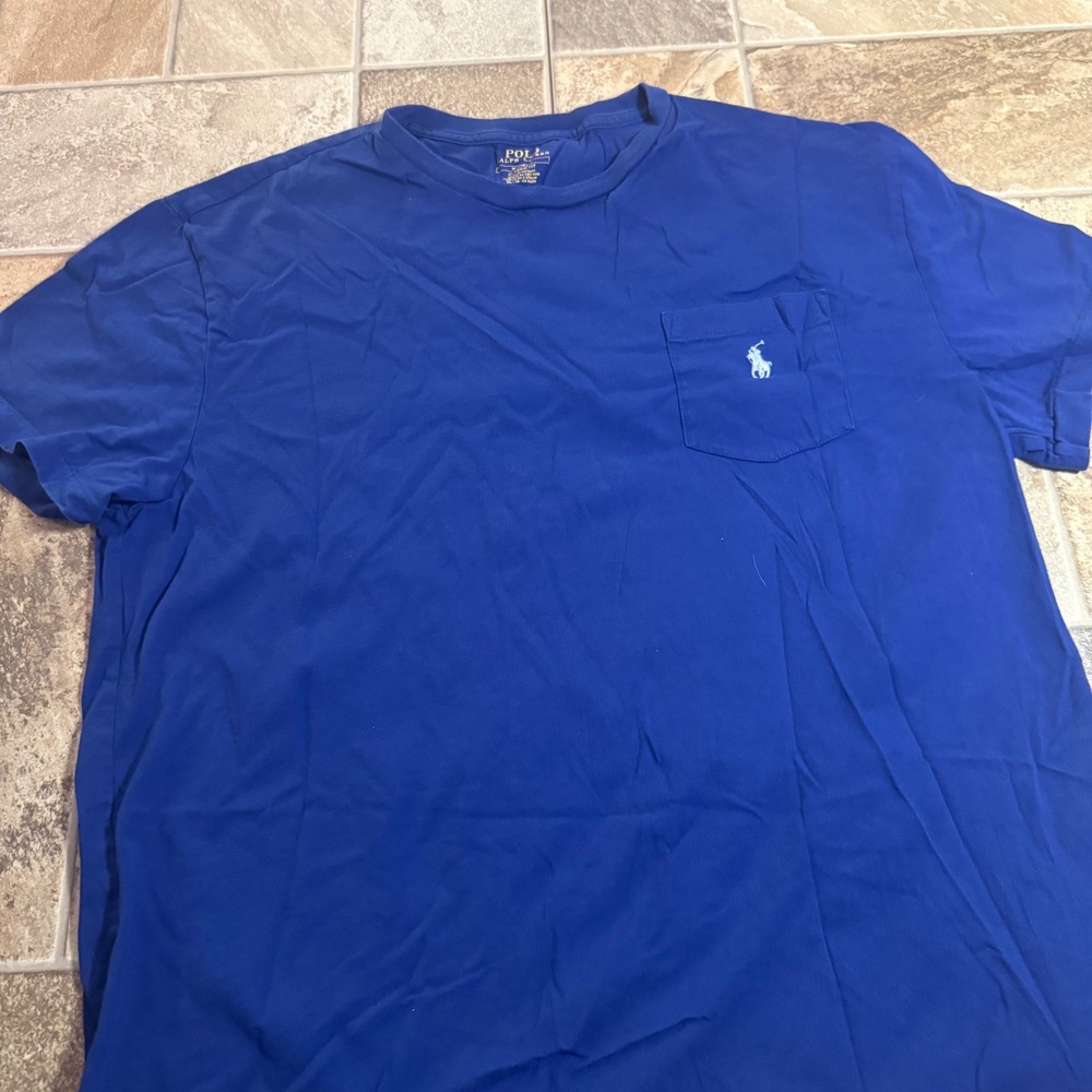 Polo Ralph Lauren Mens Classic Fit Pocket T-Shirt Royal Blue Cotton Size M